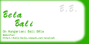 bela bali business card